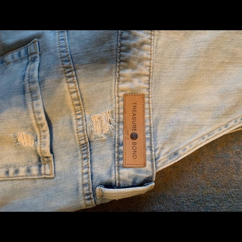 Treasure bond –Distressed Denim overalls